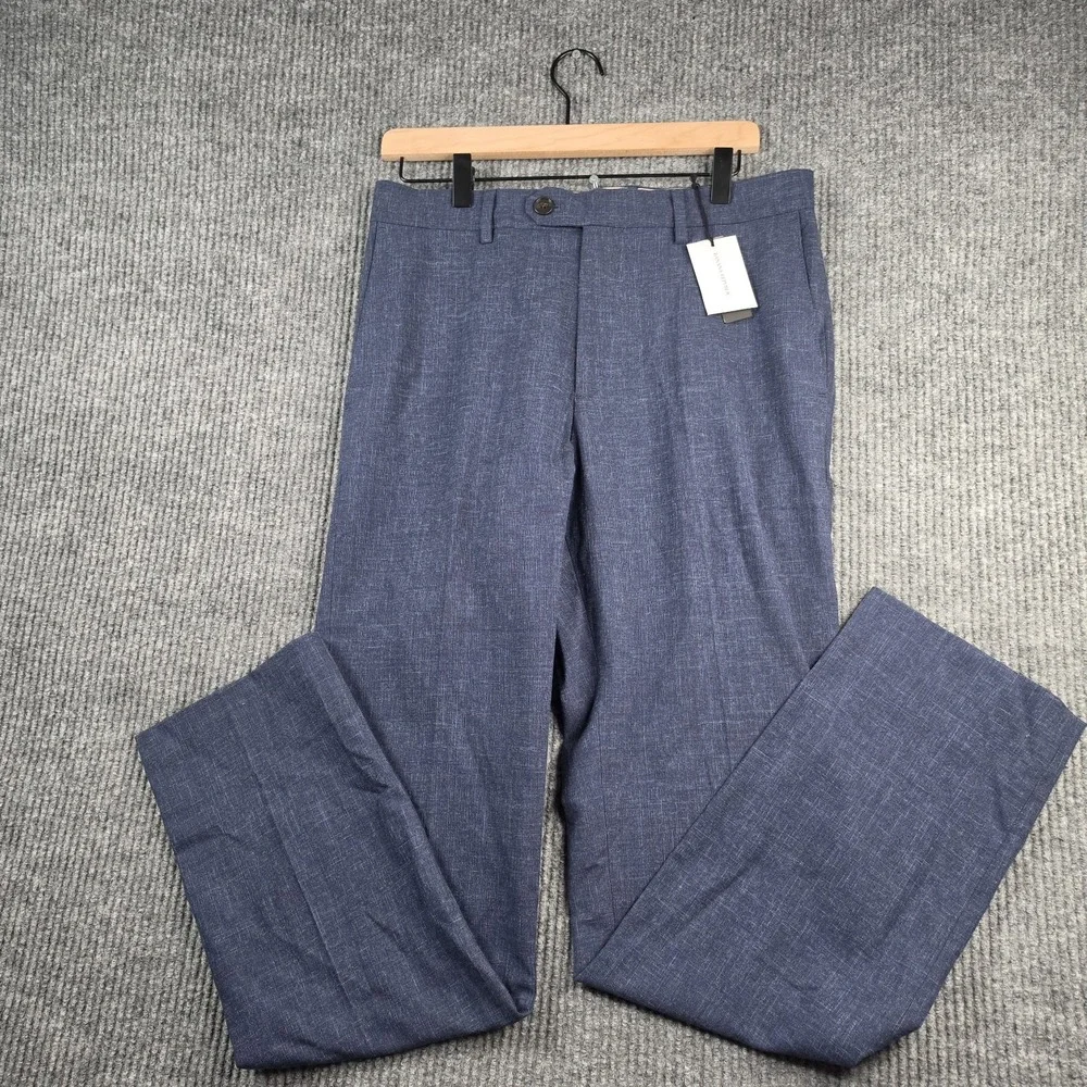Banana Republic Tailored Slim Pants Mens 30x32 Heather Navy NWT Business Prep